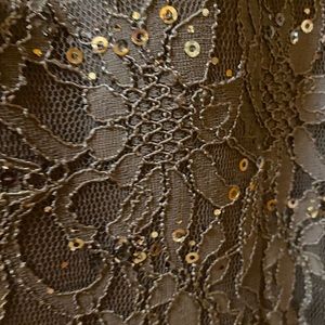 Lace with rhinestone evening gown